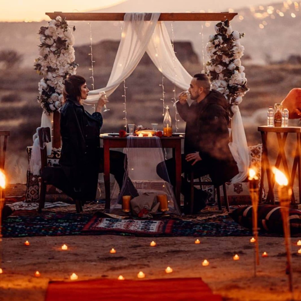 Kapadokya Gün Batımında Platinum Evlilik Teklifi