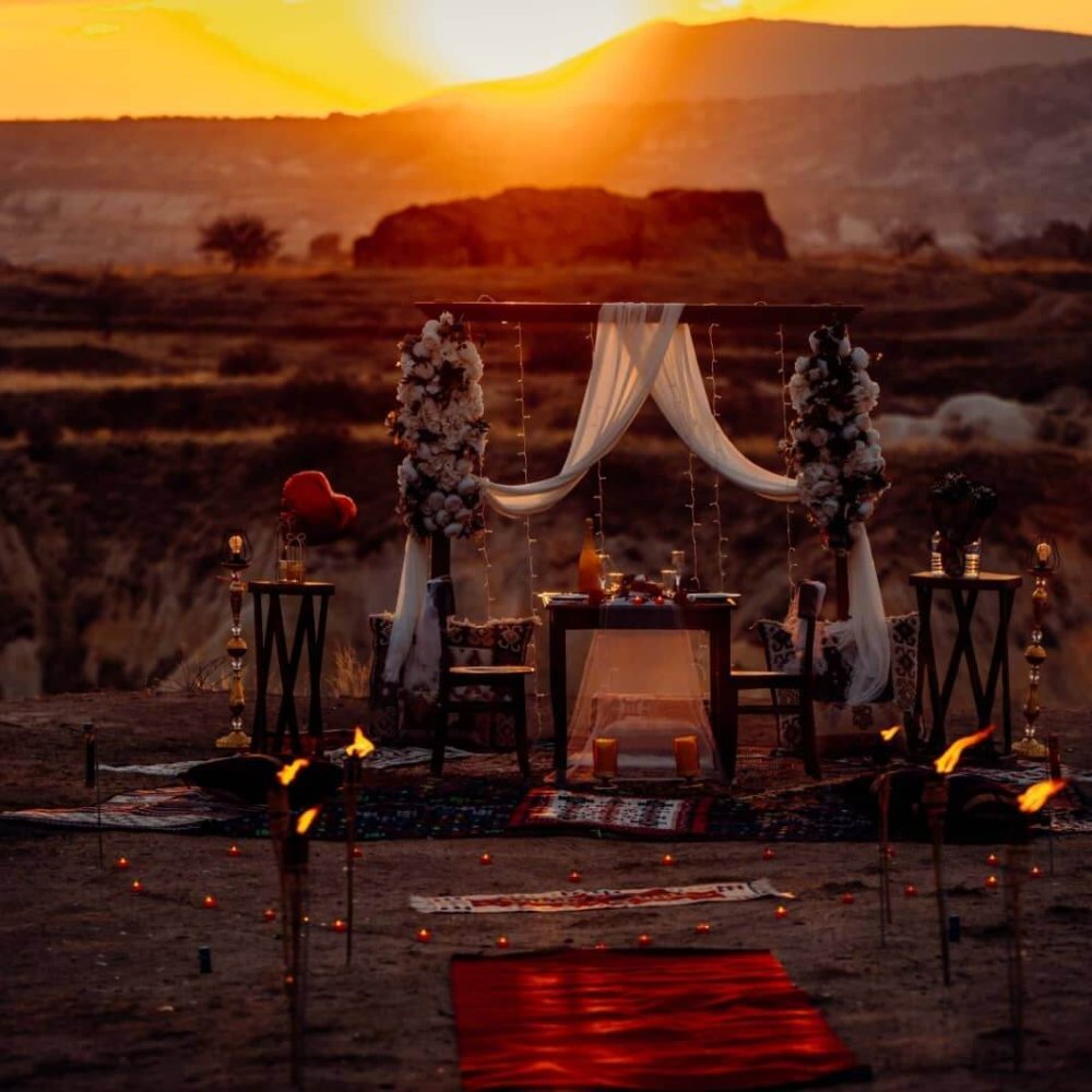 Kapadokya Gün Batımında Platinum Evlilik Teklifi