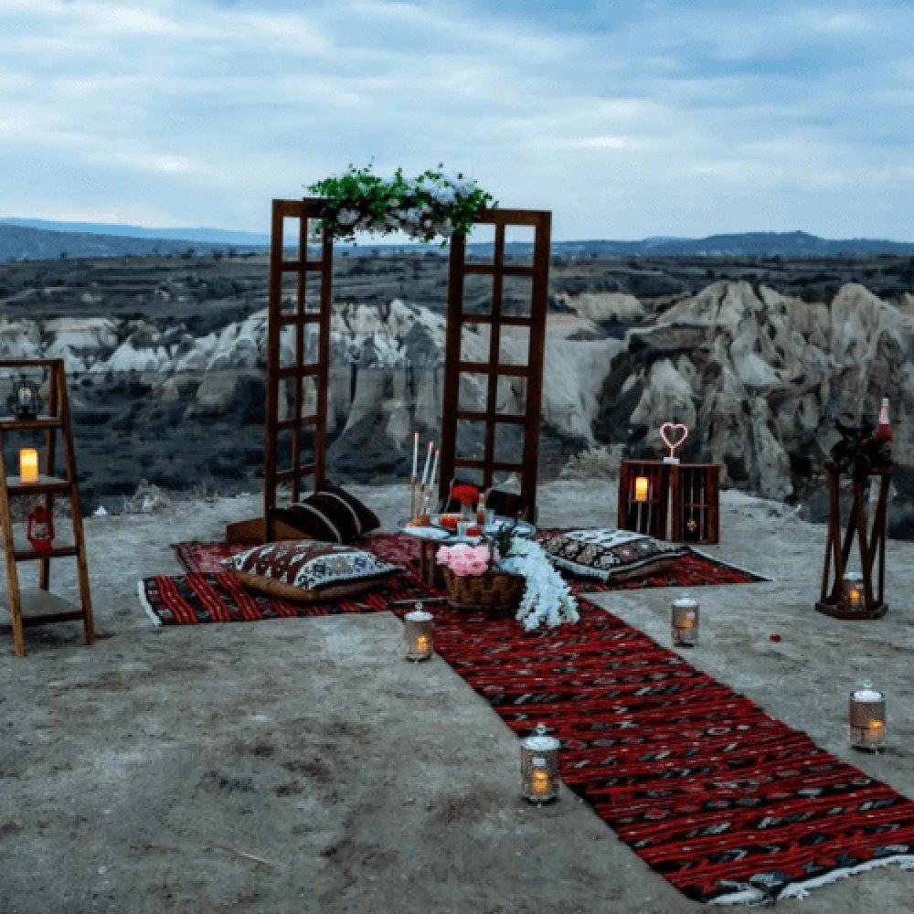 Kapadokya Gün Batımında Süper Evlilik Teklifi