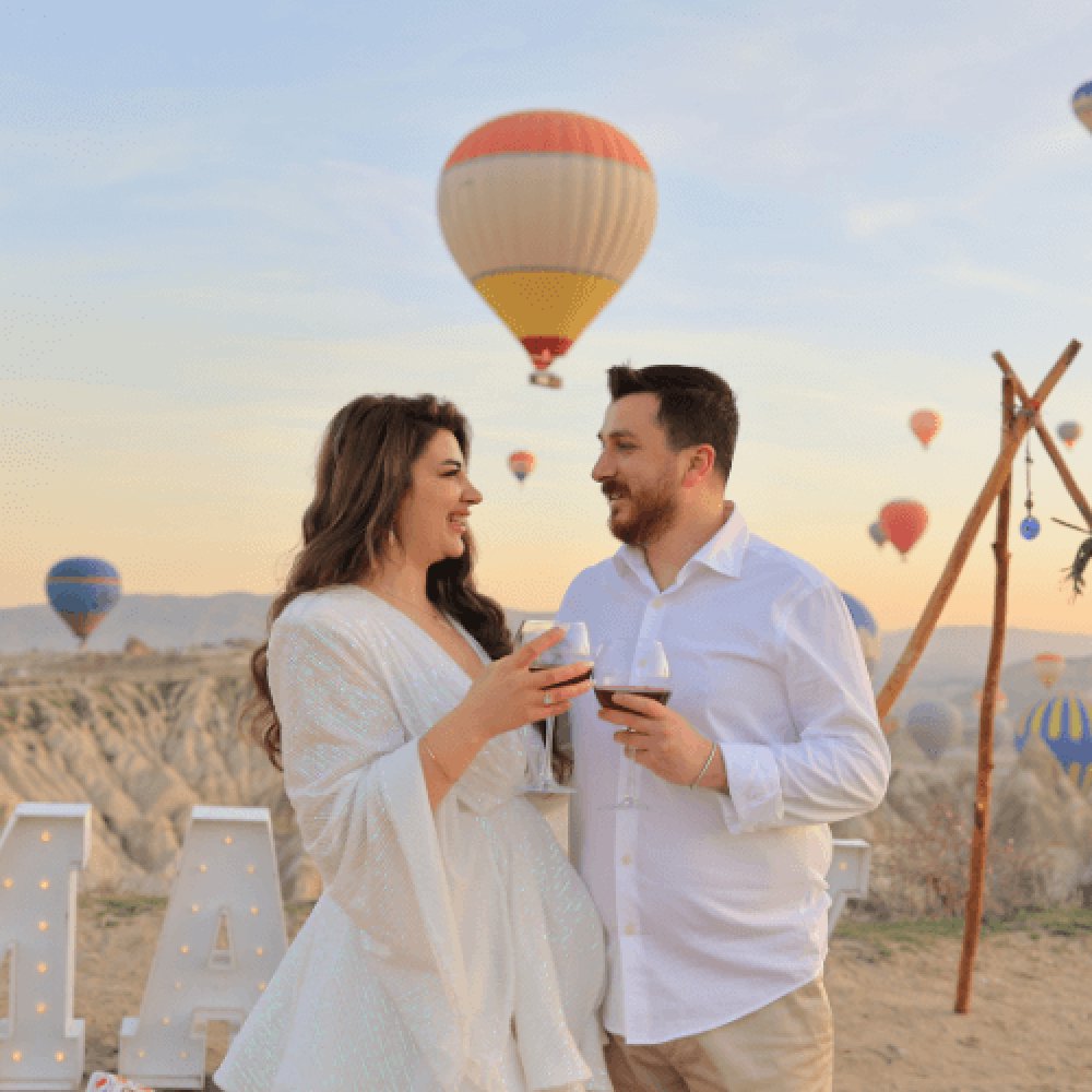 Kapadokya Gün Doğumunda Platinum Evlilik Teklifi