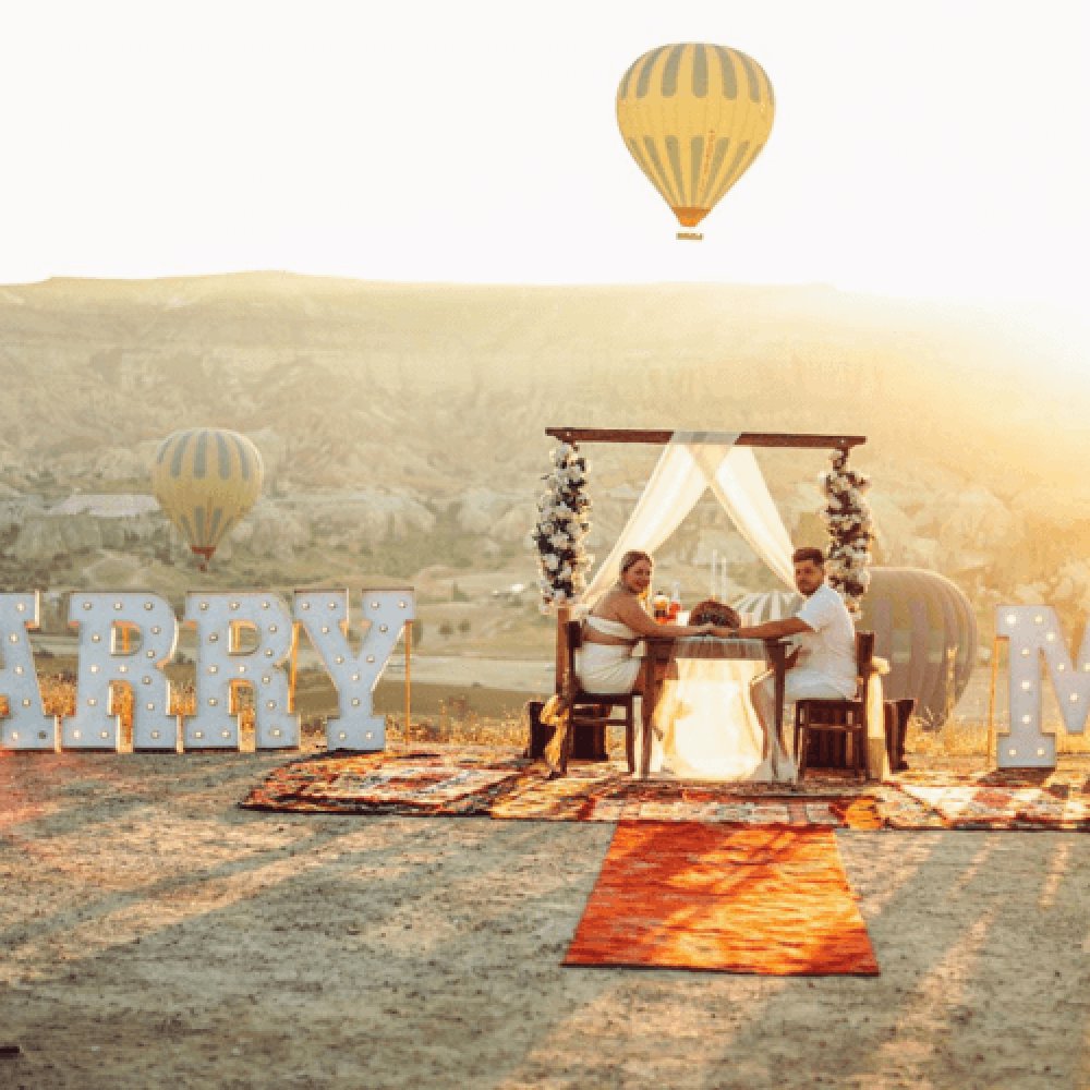 Kapadokya Gün Doğumunda Süper Evlilik Teklifi