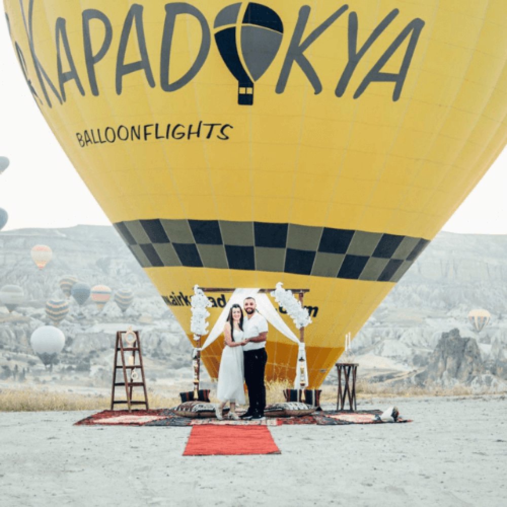 Kapadokya Gün Doğumunda Süper Evlilik Teklifi