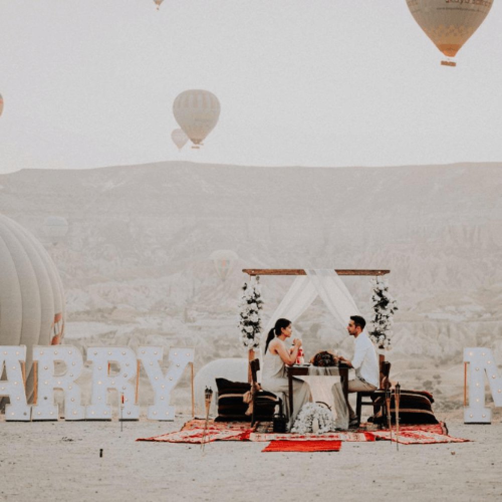 Kapadokya Gün Doğumunda Süper Evlilik Teklifi