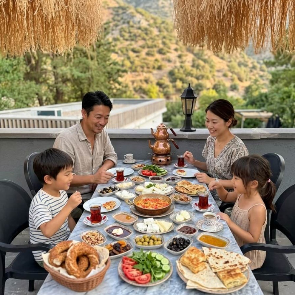 Kapadokya Kahvaltı Zelve Açık Hava Müzesi Serpme Kahvaltı