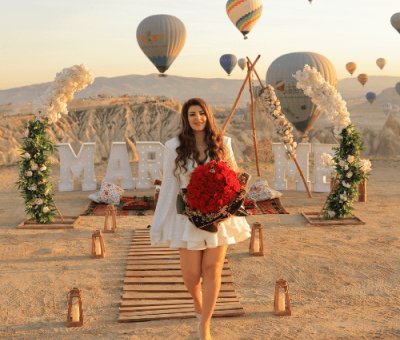 Kapadokya Gün Doğumunda Platinum Evlilik Teklifi