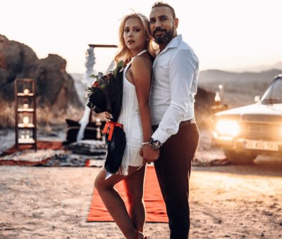 Kapadokya Gün Doğumunda Standart Evlilik Teklifi