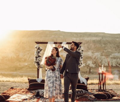 Kapadokya Gün Doğumunda Süper Evlilik Teklifi