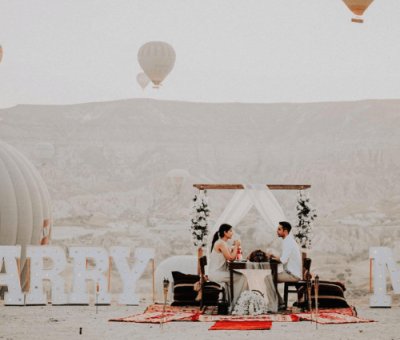 Kapadokya Gün Doğumunda Süper Evlilik Teklifi