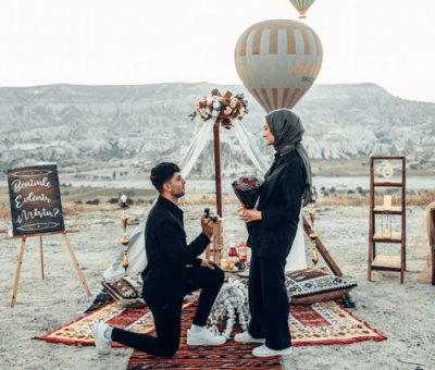 Kapadokya Gün Doğumunda Süper Evlilik Teklifi